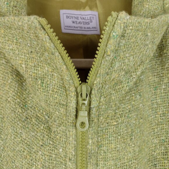 Boyne Valley Weavers Vest Zip Front Made in Ireland Green - Picture 3 of 5